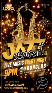 Jazz Night Concert Video Instagram Story template