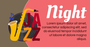 Jazz Night Imagen Compartida en Facebook template