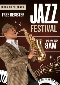 Jazz Night Festival A5 template