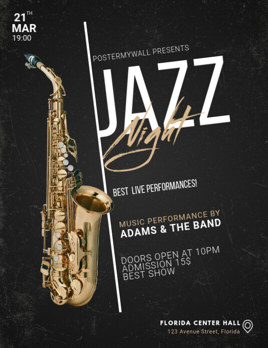 Jazz Night Flyer Template | PosterMyWall