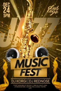 Jazz Night Music Festival Video Poster template