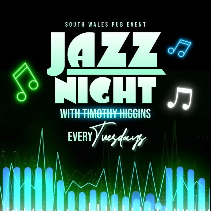 Jazz Night Neon Wpis na Instagrama template