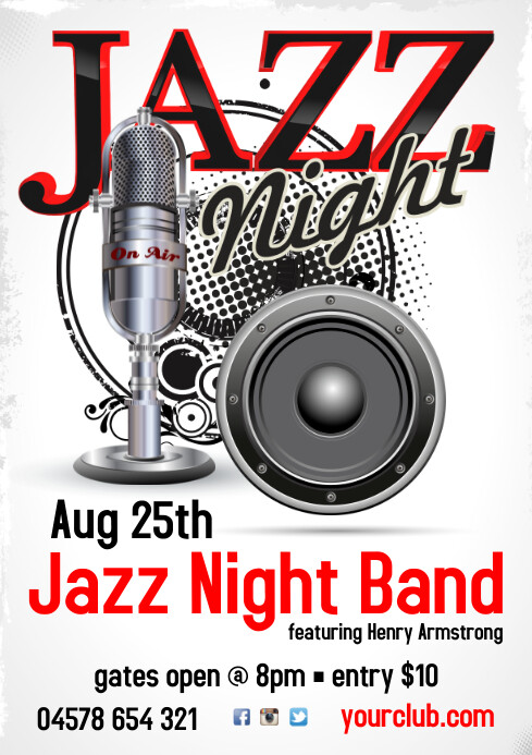 Jazz Night Poster A3 template