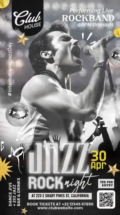 Jazz Rock Night Display Template | PosterMyWall