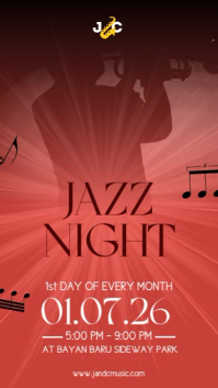 Red Jazz Night Reel de Instagram Template