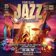 Purple Jazz Festival Persegi Template