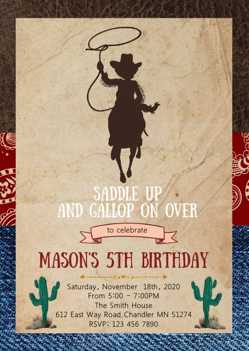 Modele Jean Cowboy Invitation Invitation Anniversaire Postermywall Modele Jean Cowboy Invitation Invitation Anniversaire Postermywall