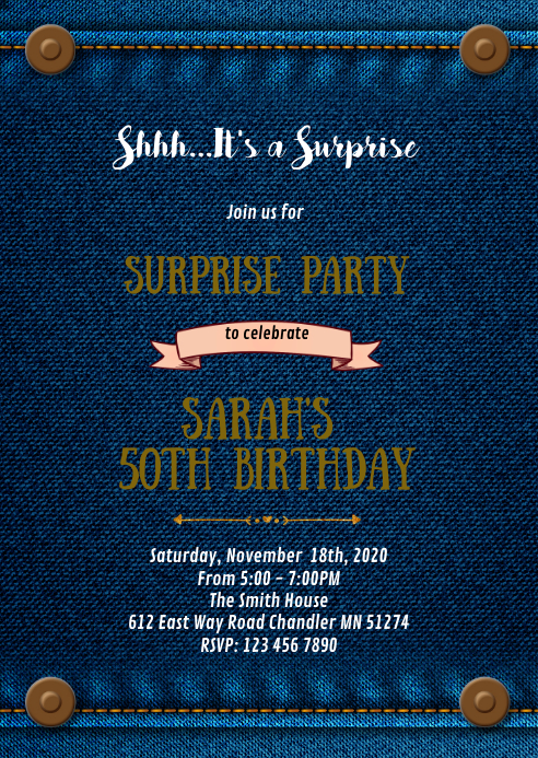 Jean Theme Party Invitation Template PosterMyWall