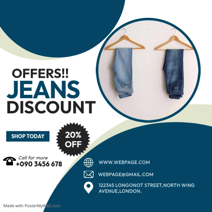 JEANS DISCOUNT Template PosterMyWall
