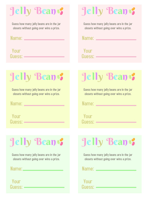 Guessing Comp Template Guess How Many Game Template Guess How Many Jelly Beans | Printable