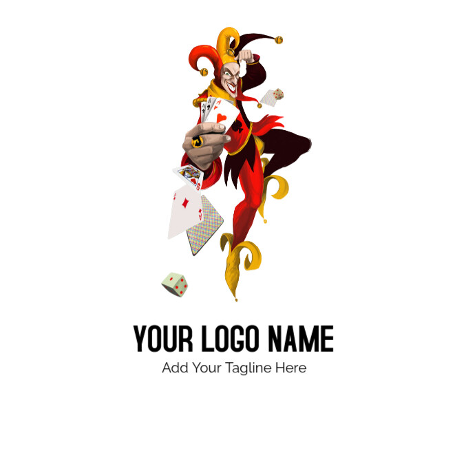 Jester Illustration, Joker Video Poker Online Logotyp template