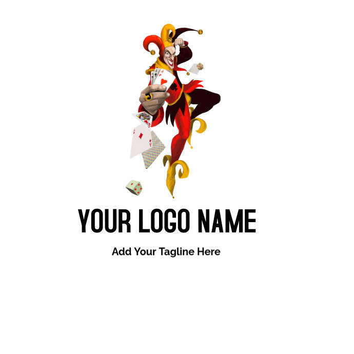 Jester Illustration, Joker Video Poker Online Casino  Logo template