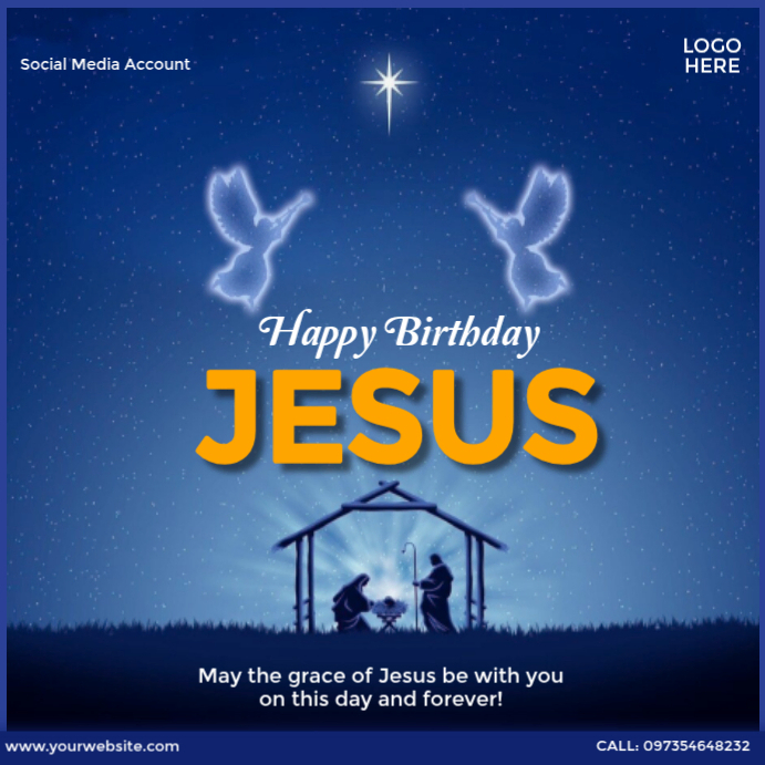 Jesus Birthday Template PosterMyWall