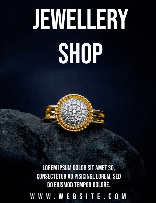 Jewellery shop Folheto (US Letter) template