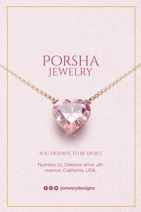Jewelry Ad Poster Cartaz template