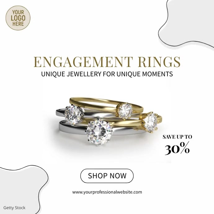 Jewelry Engagement Rings Social Media Template | PosterMyWall