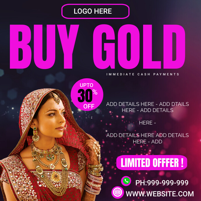 Jewelry Flyer / gold sale offer Template | PosterMyWall