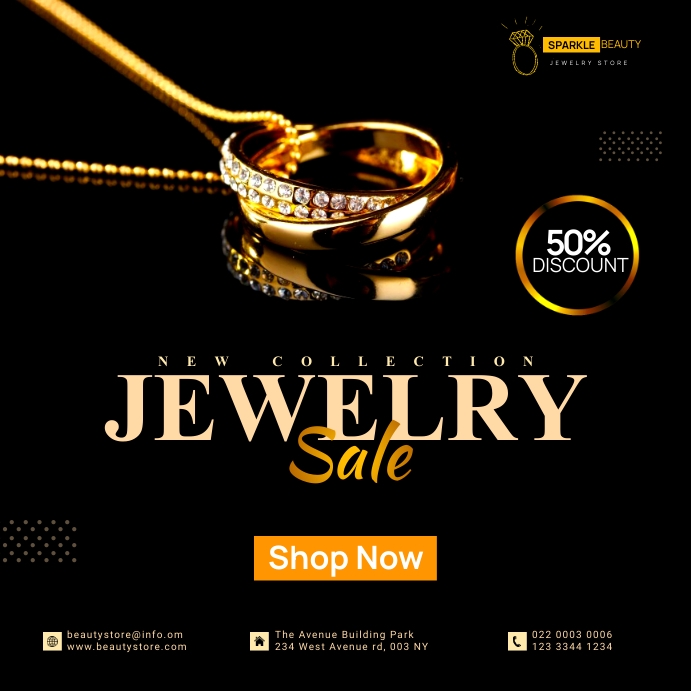 Jewelry Store Flyer Design Instagram Plasing template