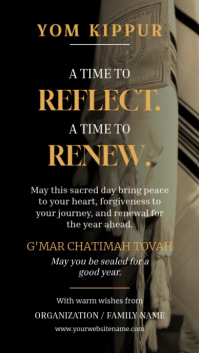 Hitam Yom Kippur Reflection Instagram Story Template