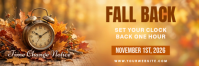 Orange Daylight Saving Time Reminder Twitter Banner Template