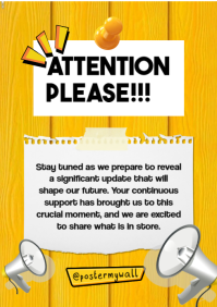 橙色 Announcement A3 Template