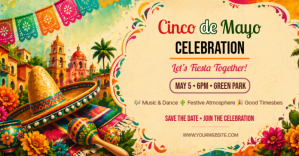 Naranja Cinco de Mayo Celebration Facebook Shared Image Template