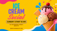 Jingga Ceria Ice Cream Social Event Pos Twitter template