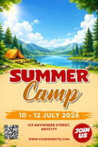 Jingga Ceria Summer Camp Poster template