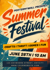 Jingga Grunge Summer Festival A2 template