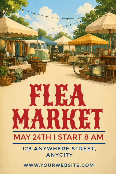 Orange Flea Market Posters Template | PosterMyWall