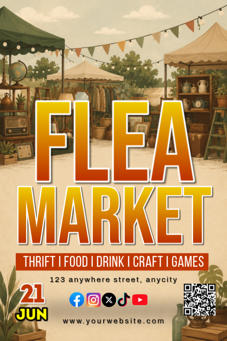 Flea Market Event Posters Template | PosterMyWall