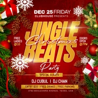 Jingle beat christmas party Instagram Post template
