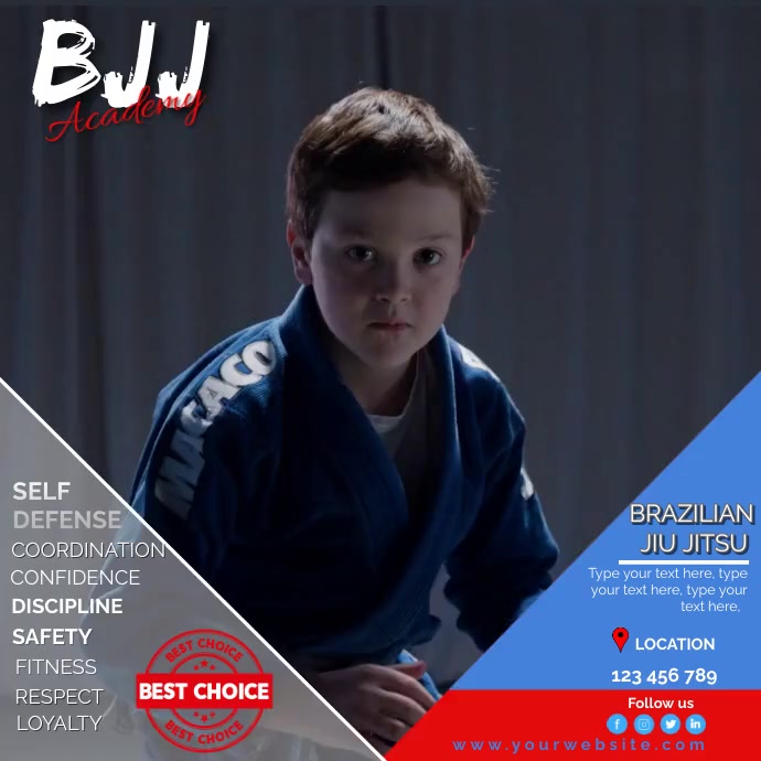 Jiu jitsu for children video Instagram ad template