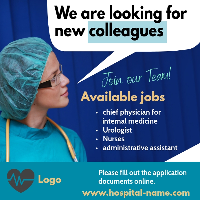 Job advertisement - medical center Template | PosterMyWall