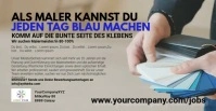 Job Advertisement Painter Banner cover Header Reklama na Facebooka template