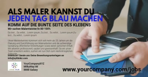 Job Advertisement Painter Banner cover Header Facebook-Anzeige template