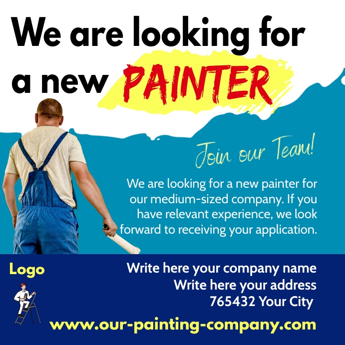 Job advertisement - Painter Template | PosterMyWall