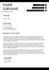Job Application Cover letter A4 template