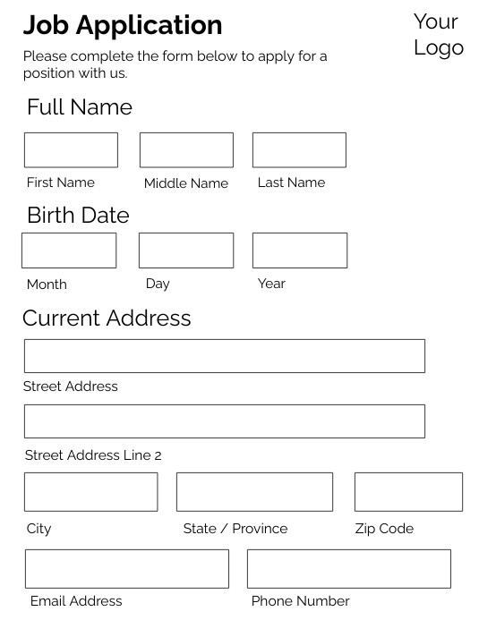 Blank Printable Job Applications Blank printable job applications