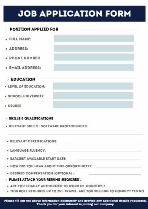 Copy of job application form PosterMyWall Copy of job application form PosterMyWall