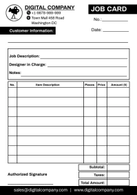 Job Card Template A5
