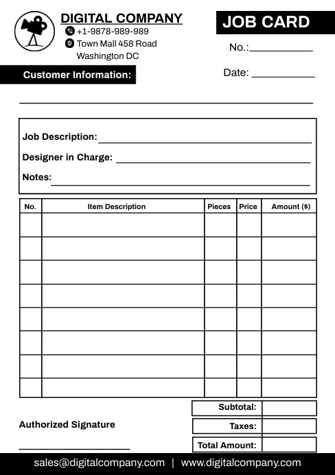 Job Card Template | PosterMyWall