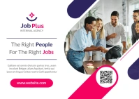 Job consulting advertisement postcard templat template