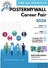 Job Fair Blue & White template A4