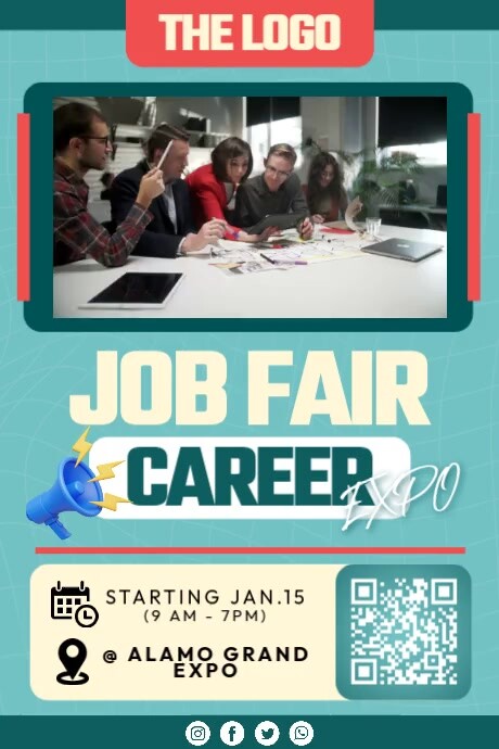 Job Fair Career Event 海报 template