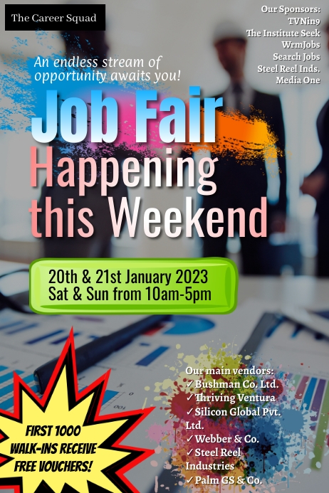 Job Fair Roster Job Fair Template | PosterMyWall