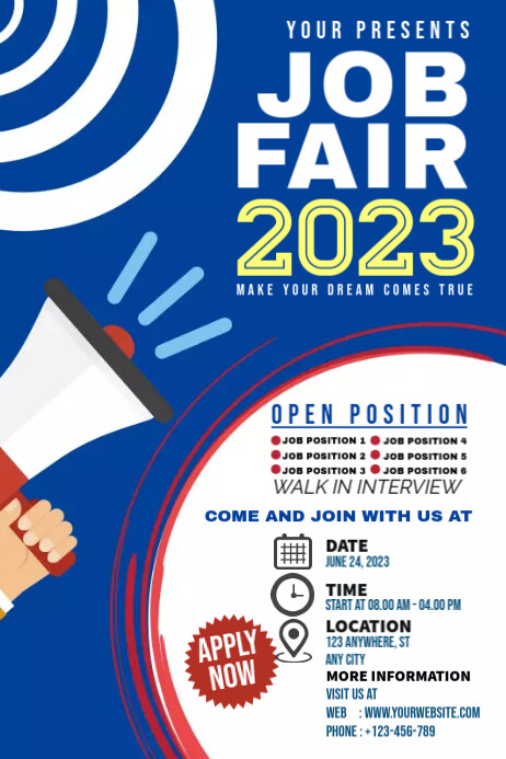 Job Fair Roster JOB FAIR EXPO Template | PosterMyWall