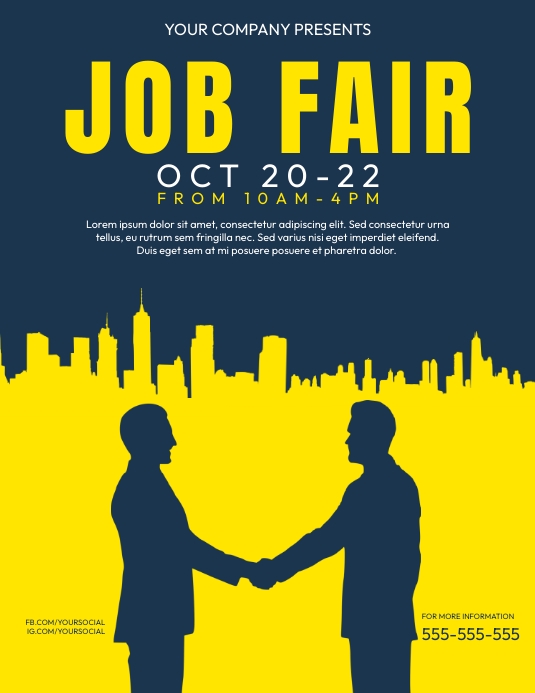 Job Fair Flyer Poster Template design | PosterMyWall