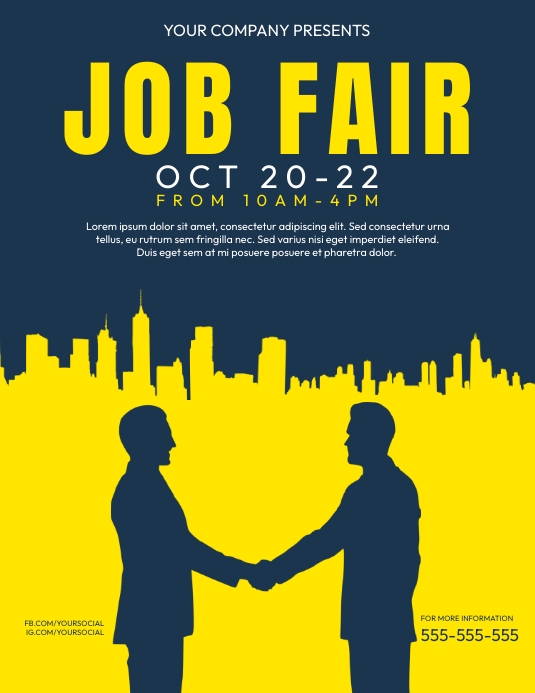 Job Fair Flyer Template Job Fair FLYER CANVA A4 Flyer Template