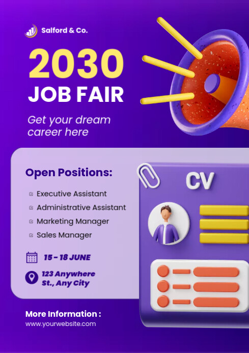 Job Fair Roster job fair template | PosterMyWall